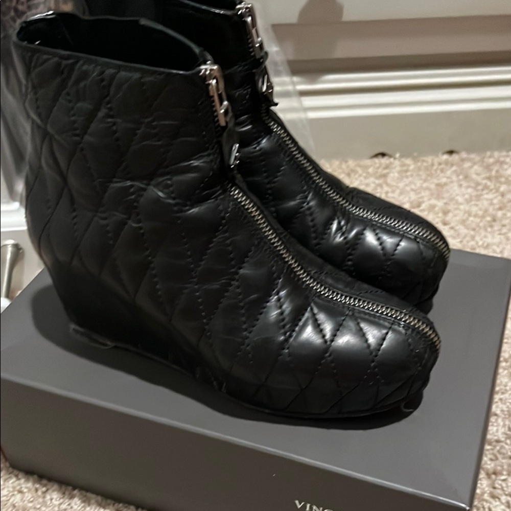 Opening Ceremony Black Quilted Wedge Shoes
